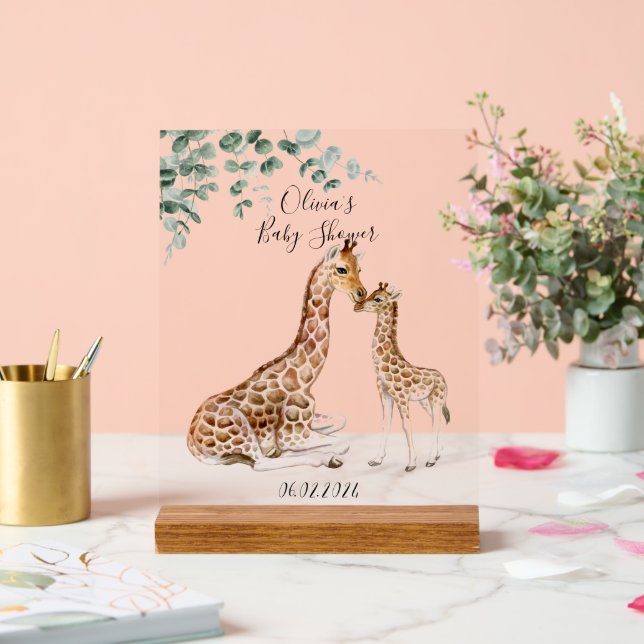 BABY GIRAFFE MOMMY GIRAFFE BABY SHOWER ACRYLSCHILD (Hochzeit)