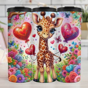 Baby-Giraffe-Multi-Herz-Ballon-Wrap Thermosbecher