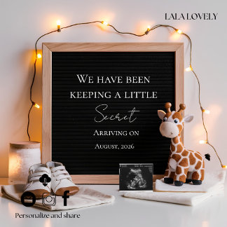 Baby Giraffe Neutral pregnancy announcement card Ankündigung