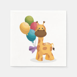 Baby-Giraffe-Papier-Servietten, Safari-Baby-Party Serviette