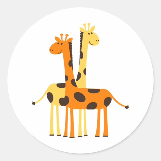 Baby Giraffe Runder Aufkleber (Vorderseite)