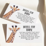 Baby Giraffe Safari Book Request Begleitkarte<br><div class="desc">Cute baby giraffe safari theme book request baby shower encloslosungcard</div>