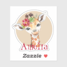 Baby Giraffe Safari Jungle Pink Personalisiert