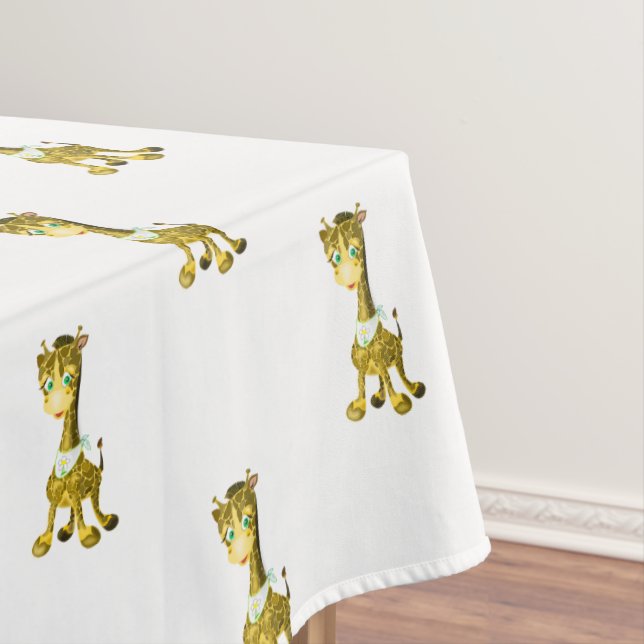 Baby Giraffe Tablecloth - Custom Colors - Text Tischdecke (Beispiel)