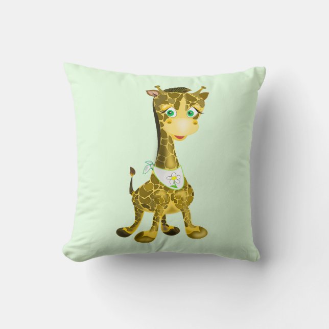 Baby Giraffe Throw Kissen (Vorderseite)