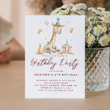 Baby Giraffe und Balloons Kindergeburtstag Party