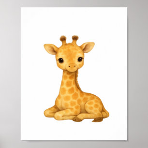 Baby-Giraffe-Wasserfarbdruck – Nursery Wandkunst O Poster