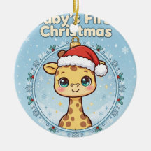 Baby-Giraffe-Weihnachtsbaumanhänger — Baby's erste