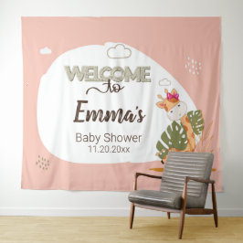 Baby-Giraffe, Willkommen bei Baby-Dusche Wandteppich