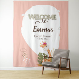 Baby-Giraffe, Willkommen bei Baby-Dusche Wandteppich