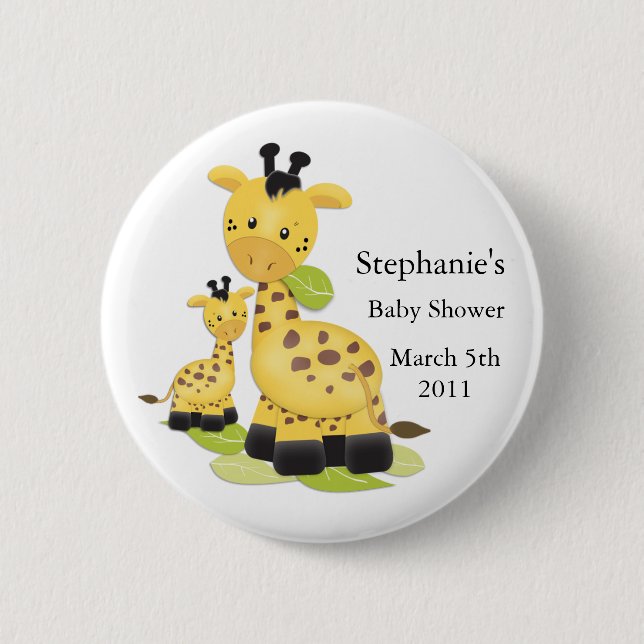 Baby-Giraffen-Baby-Knopf Button (Vorderseite)