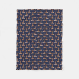 Baby-Giraffen-Frenzy-Flanelldecke (Navy) Fleecedecke