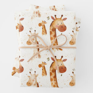 Baby Giraffen Geschenkpapier Set