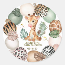 Baby-Giraffen-Safari-Tierprint Baby-Party