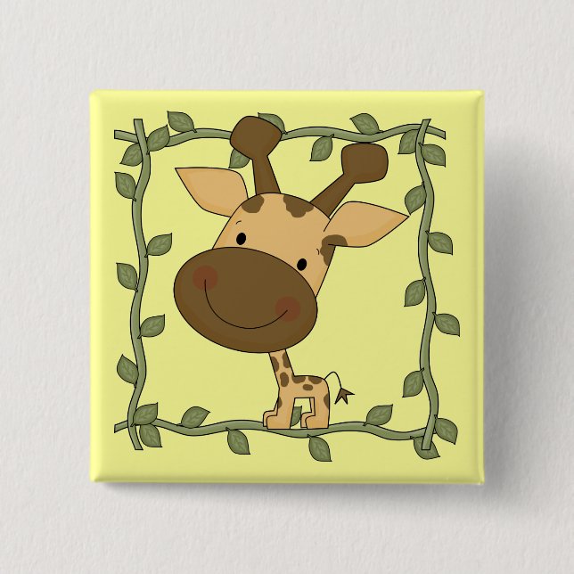 Baby-Giraffen-T-Shirts und Geschenke Button (Vorderseite)