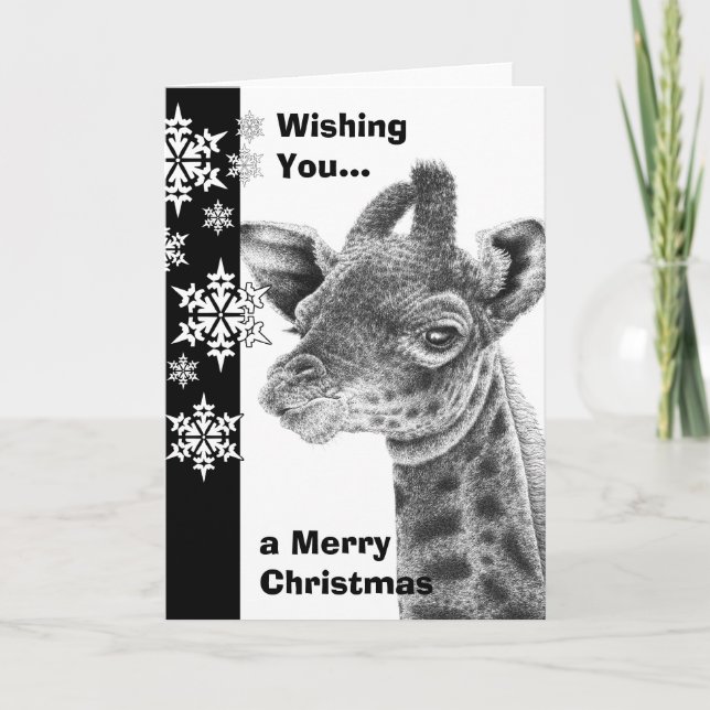 Baby-Giraffen-Weihnachtskarte Feiertagskarte (Vorderseite)