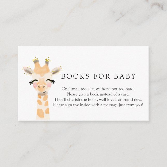 Baby Giraffenbücher für Babyverpackungskarte Begleitkarte (Vorderseite)