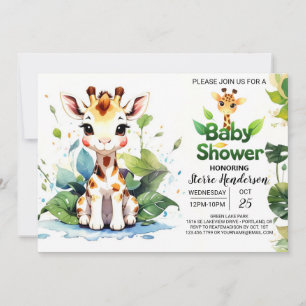 Baby Giraffe's Whimsical Baby Shower Einladung