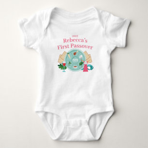 Baby Girl 1. Pessach Rosa Jahr Strampler