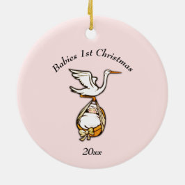 Baby Girl 1. Weihnachten mit Jahr Keramik Ornament