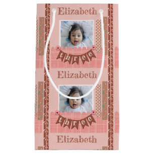 Baby Girl 3. Geburtstag Pink Scrapbook Kleine Geschenktüte