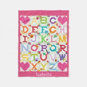 Baby Girl Alphabet Quilt Design Fleecedecke