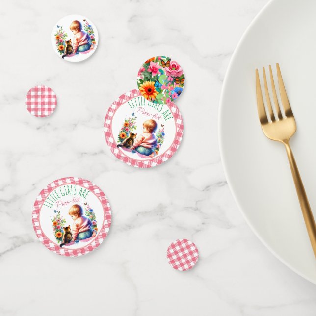 Baby Girl and Kitten | Babydusche Konfetti (Gruppe)