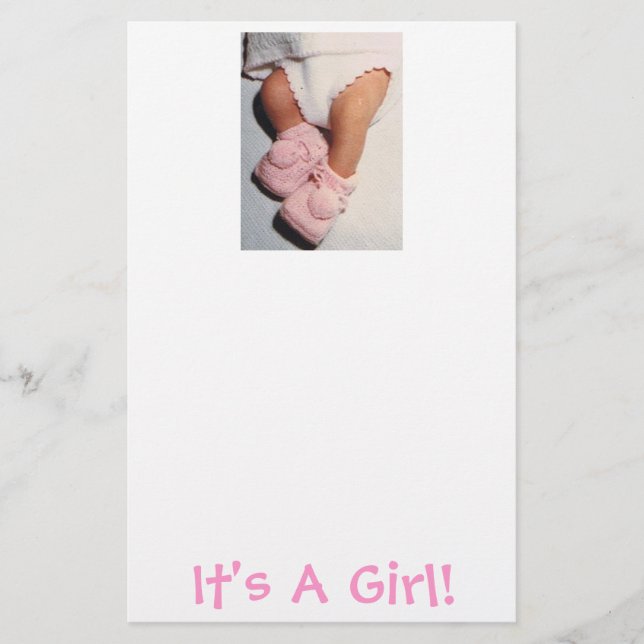 Baby Girl/Ankündigung Briefpapier (Vorderseite)