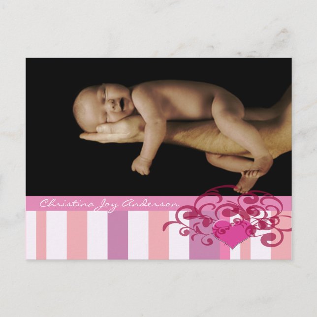 Baby Girl Announcement - Ankündigungspostkarte (Vorderseite)