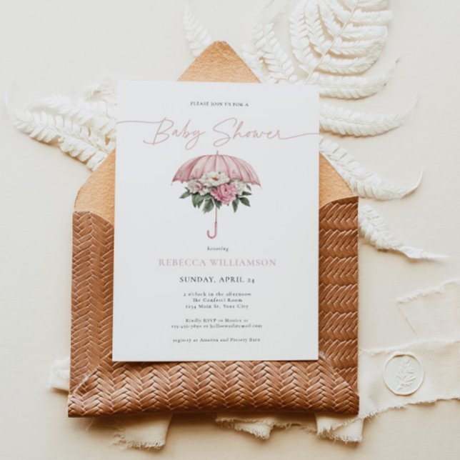 Baby Girl April Duwer Einladung (April Baby Girl Shower Invite)