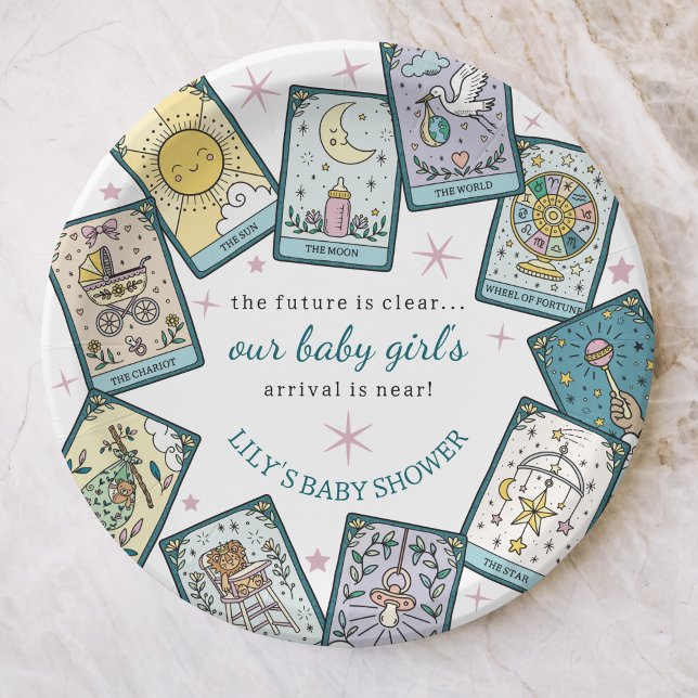 Baby Girl Baby Dusche Tarot Cards Pappteller (Von Creator hochgeladen)