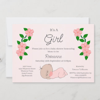 Baby Girl Baby Shower Einladung