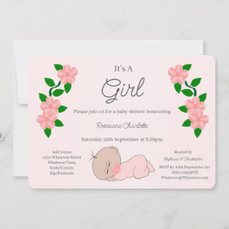 Baby Girl Baby Shower Einladung