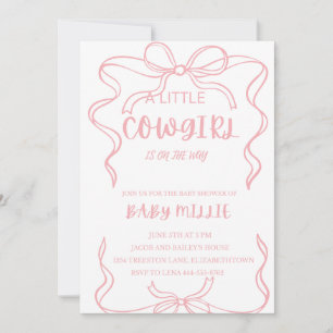 Baby Girl Baby Shower Einladung - Cowgirl Thema