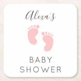 Baby Girl Baby Shower Favor Rechteckiger Pappuntersetzer