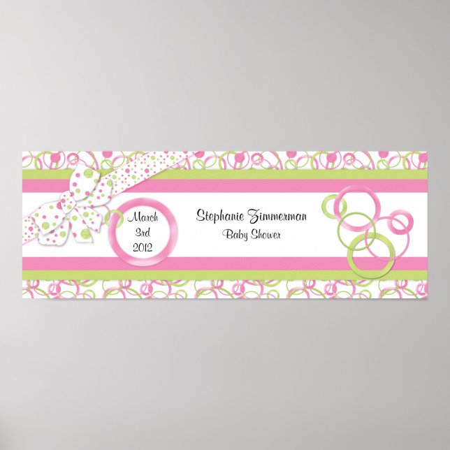 Baby Girl Baby Shower Poster in Pink (Vorne)