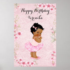 Baby Girl Ballerina Pink Blume Poster