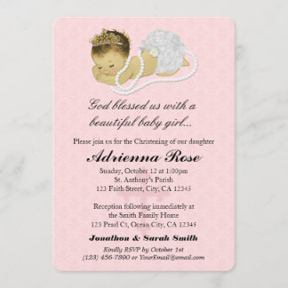 Baby Girl Baptism Christening Einladungen PINK 179