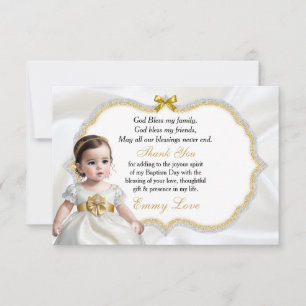 Baby Girl Baptism Communion Danke