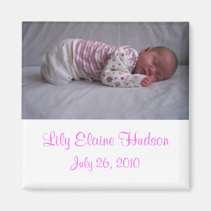 Baby Girl Birth Announcement Magnete
