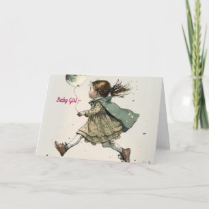 BABY GIRL BIRTHDAY CARD DANKESKARTE