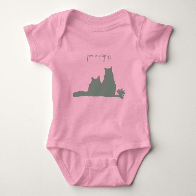 Baby Girl Body Suit with Cat Design Baby Strampler (Vorderseite)