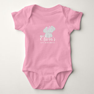 Baby Girl Bodysuit mit Elephant 1. Geburtstag Strampler
