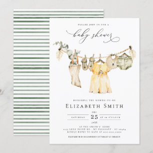 Baby Girl Boho Greenery Rustic Baby Shower Einladung