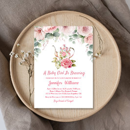 Baby Girl braut Blumentee Party Babydusche Einladung