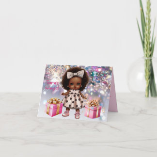 Baby Girl Brown Skin Bling Geburtstag Einladung