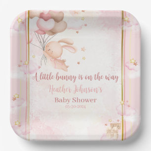 Baby Girl Bunny Baby Dusche Pappteller