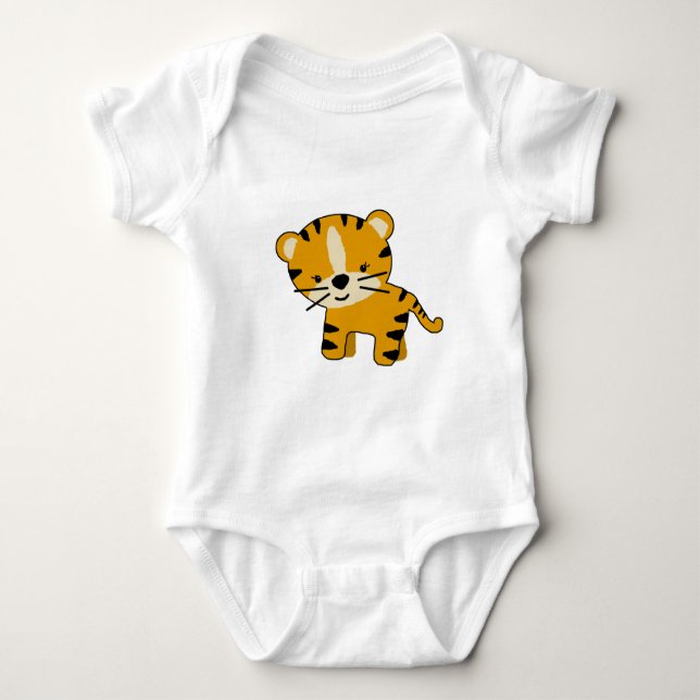 Baby Girl Cartoon Tiger Baby Strampler (Vorderseite)