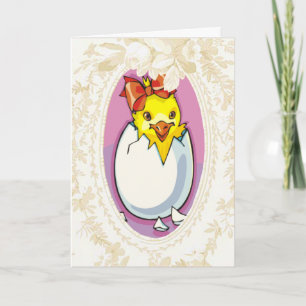 Baby Girl Chick Ostercard Feiertagskarte