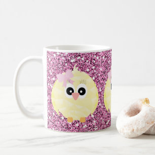 Baby Girl Chicks Pink Imitate Glitzer Kaffeetasse